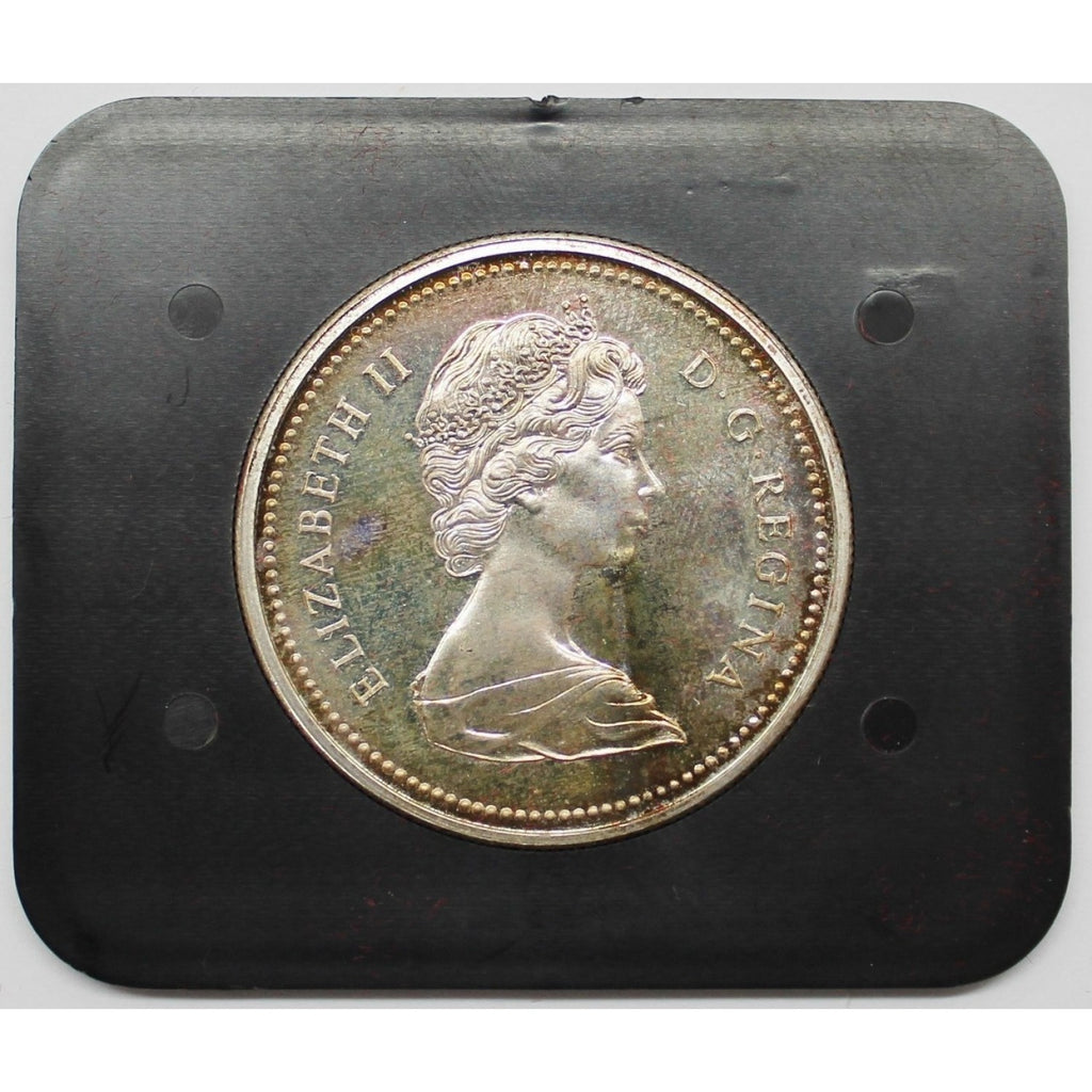 1971 British Columbia Centennial Silver Dollar coin by the Royal Canadian Mint obverse side